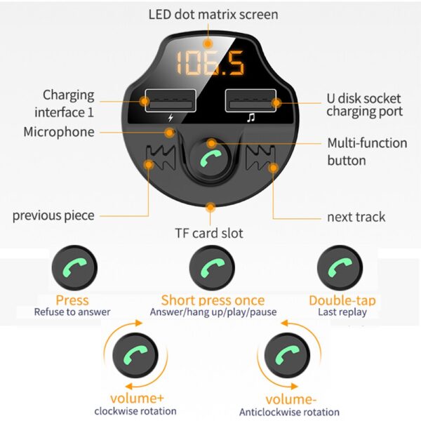 Fm Bluetooth 5.0 Transmitter - Image 3