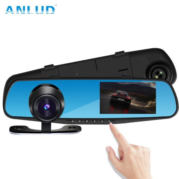 Dual Lens DVR Dash Cam & Rear View Mirror